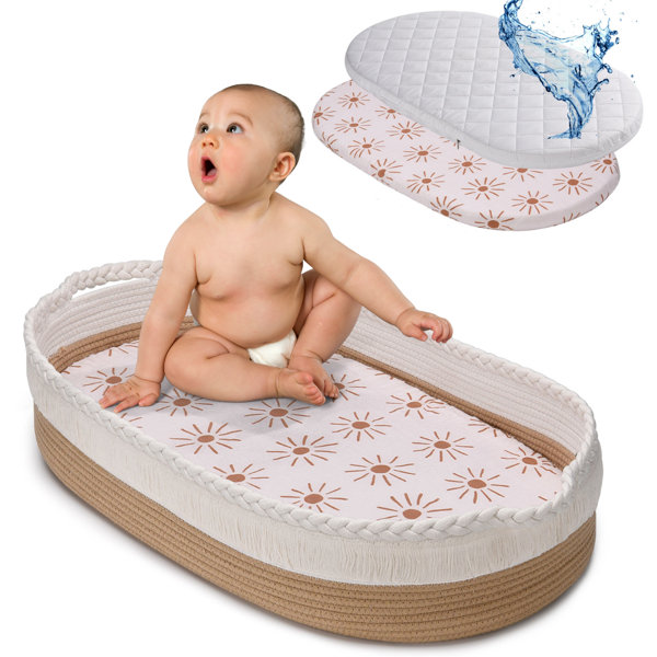 Beduma Home Baby Changing Basket/Moses Basket with Waterproof Mattress